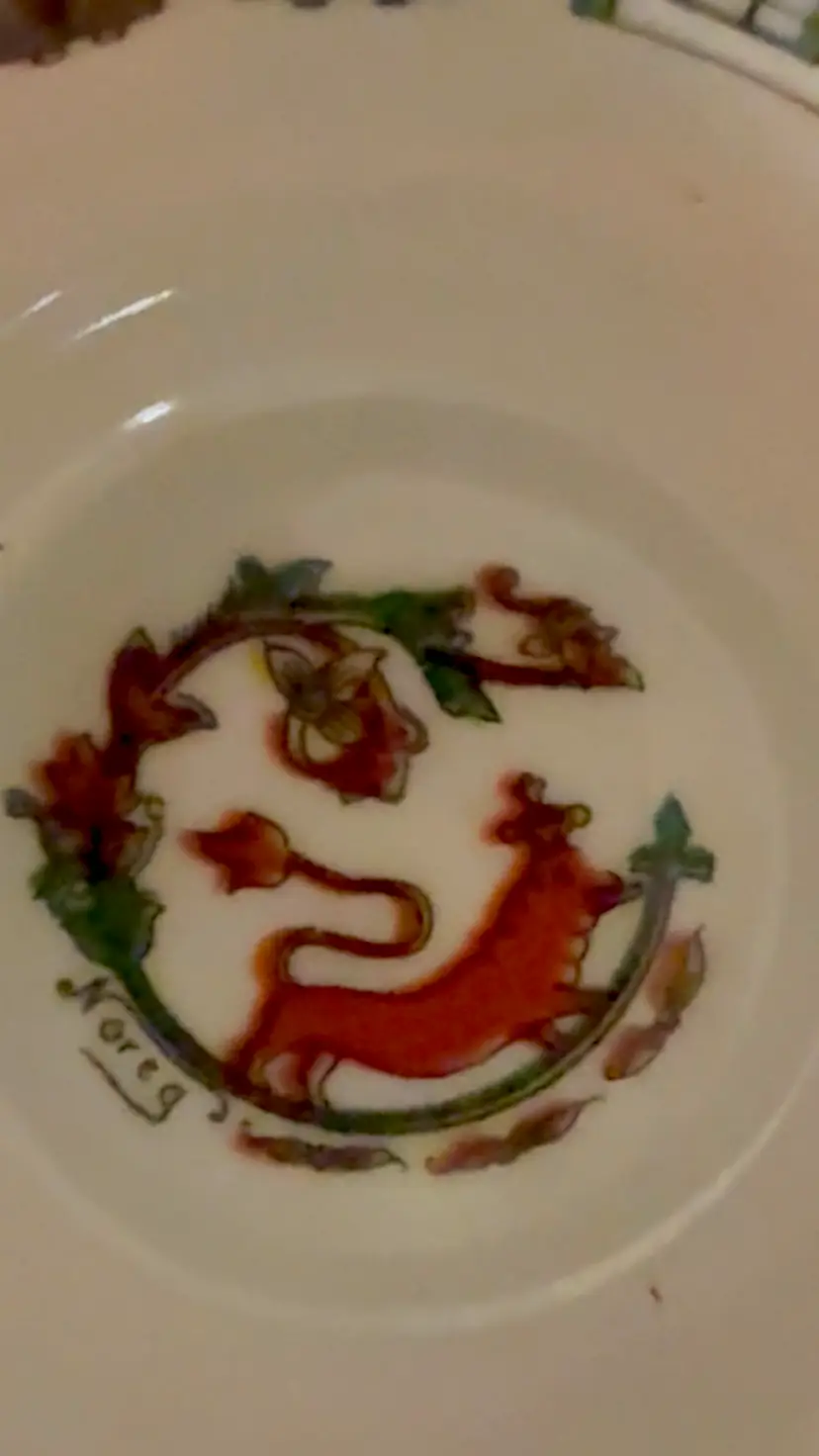 Vintage Porsgrund Norway Wedding Procession Demitasse Cup & Saucer