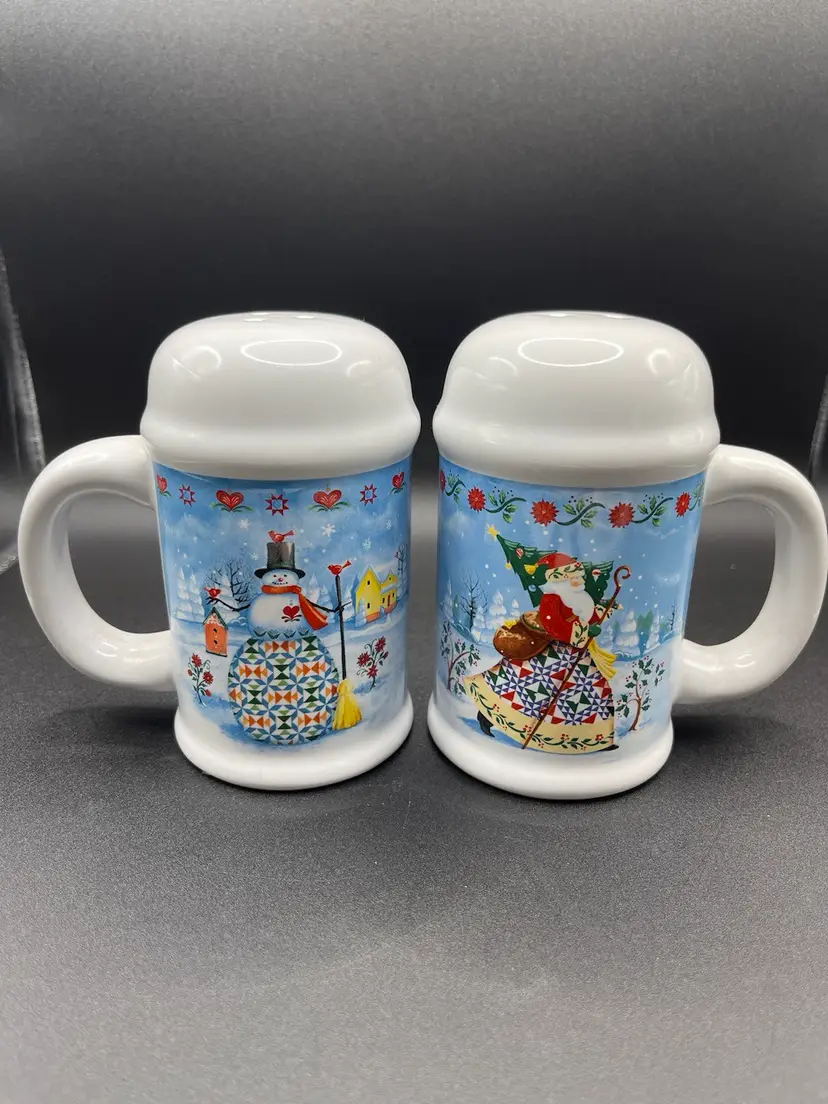 Vintage Jim Shore Stovetop Christmas Salt And Pepper Shakers