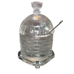 LE Smith Glass Beehive Honey Pot w/ Spoon