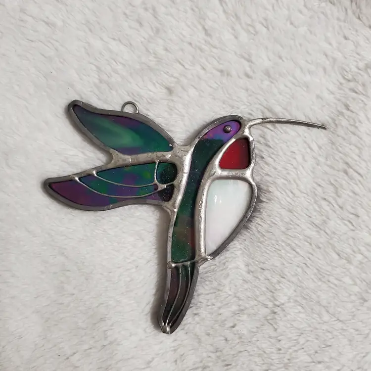 Stained Glass Hummingbird Suncatcher
