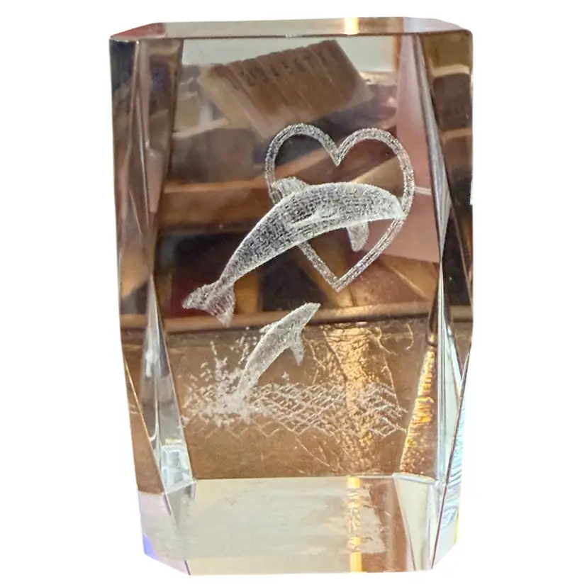 Crystal Paper Way With Dolphin, Jumping Through Heart