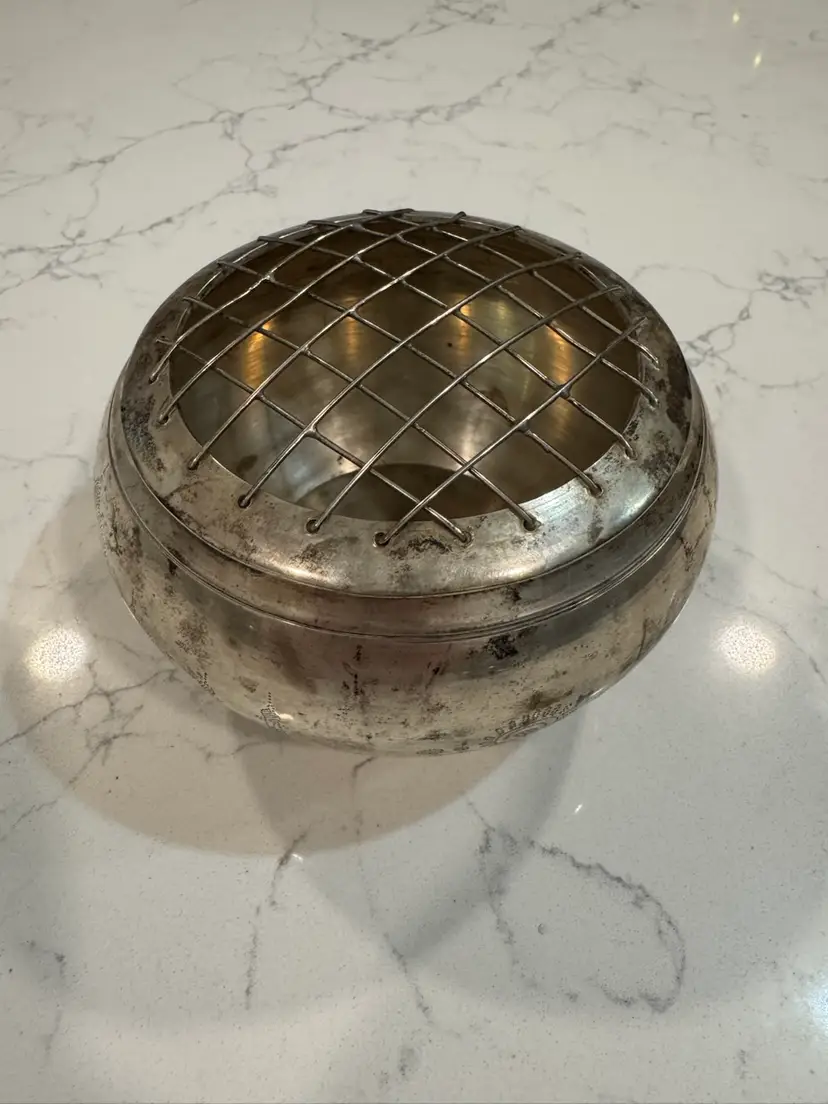 Silver Plate Flower Frog