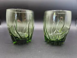 Set of 2 Central Park Ivy Green by Anchor Hocking double old fashioned glasses