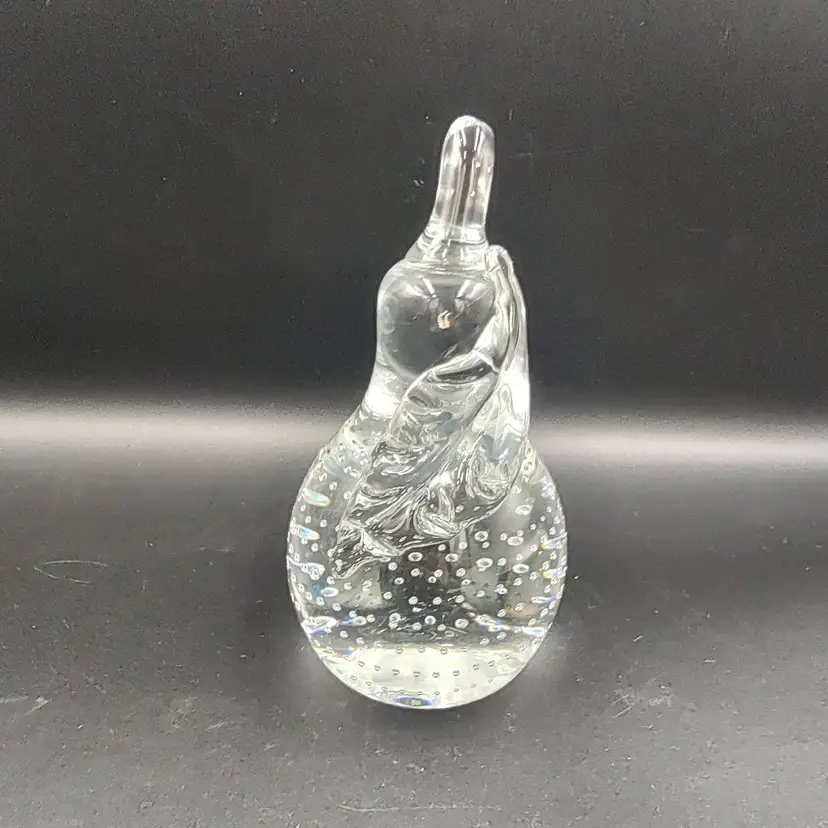 Vtg Art Glass Pear Paperweight