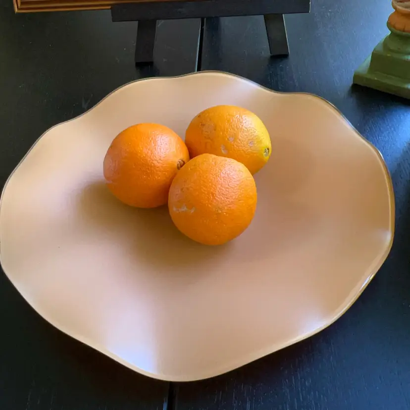 Vintage Riverside Design Group Sea Glass 15” Creamsicle Ware Plate MCM