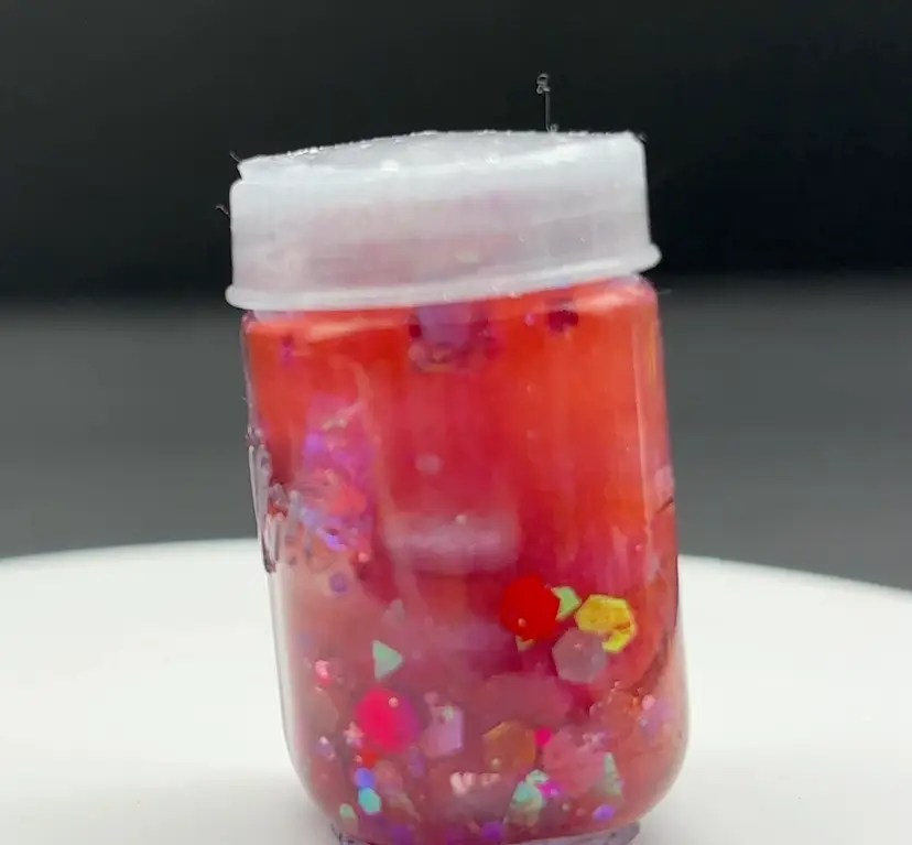 Made by Me -Tiny Pickled Egg Mason Jar Fidget Toy - Mini Resin Sensory Shaker with Sparkles
