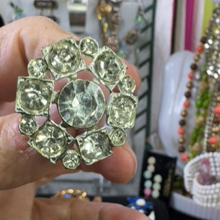 Lot Of 2 Rhinestone Buttons - Each Button Measures 1” Diameter