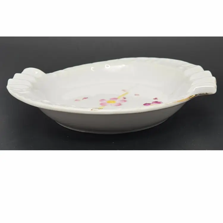 Mid-century UCAGCO Hand Painted in Japan Ashtray, Purple Flowers