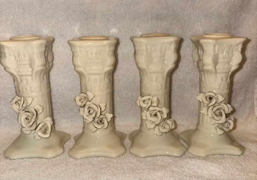 Set of 4 - Vintage Porcelain Candlesticks