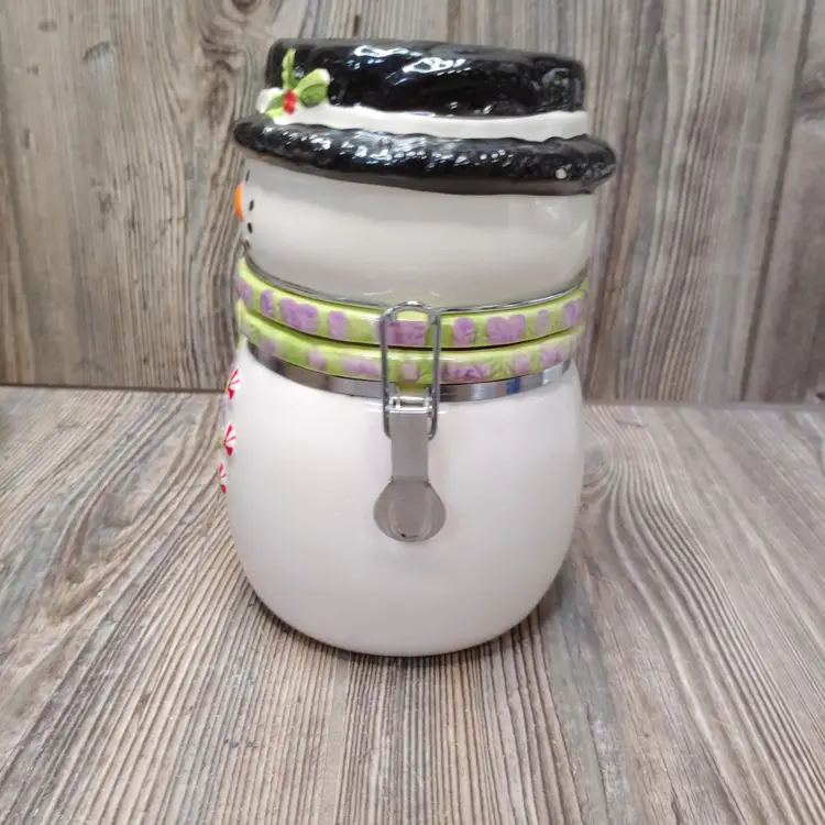 SWISS MISS Hot Cocoa Ceramic Snowman Canister COOKIE JAR