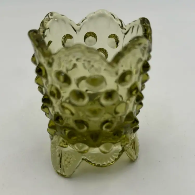 Vintage Fenton Green Hobnail Carnival Glass