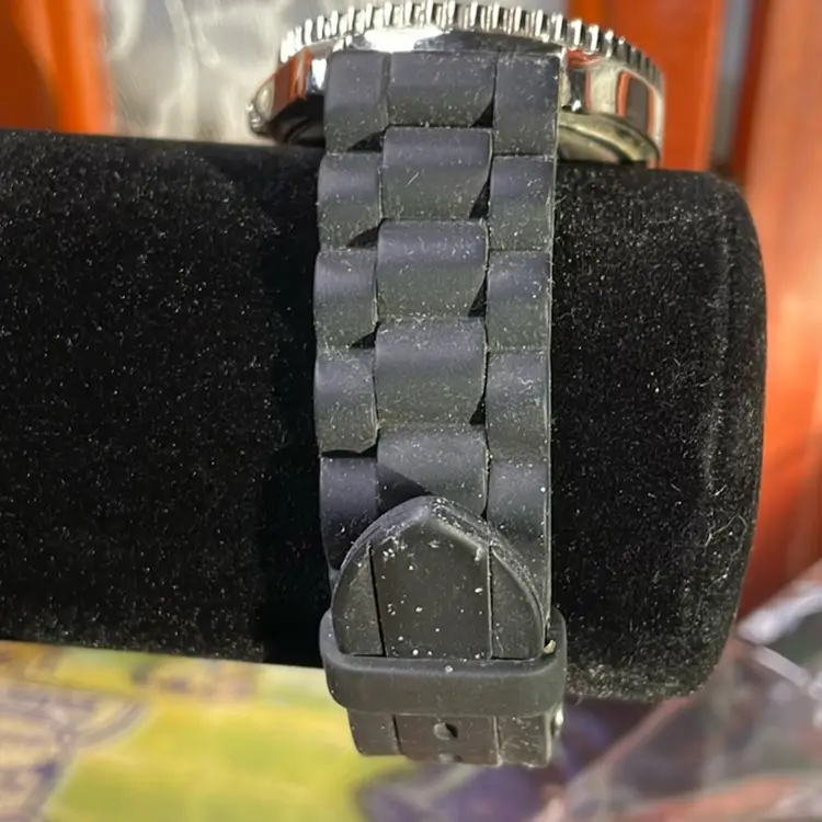 Gossip Black And Silver Tone Watch - Black Silicon Band