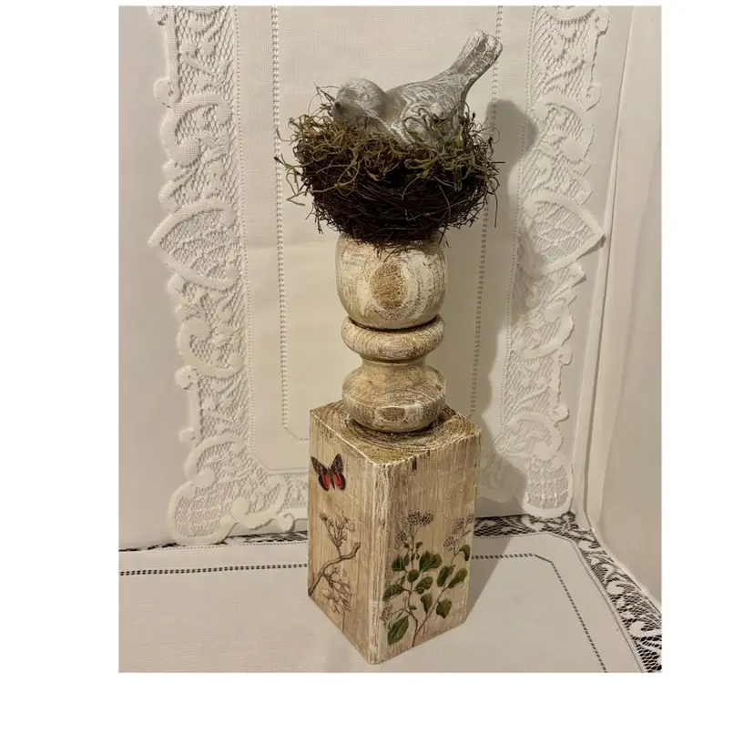 Made By Me Bird On Nest Sitter 16”