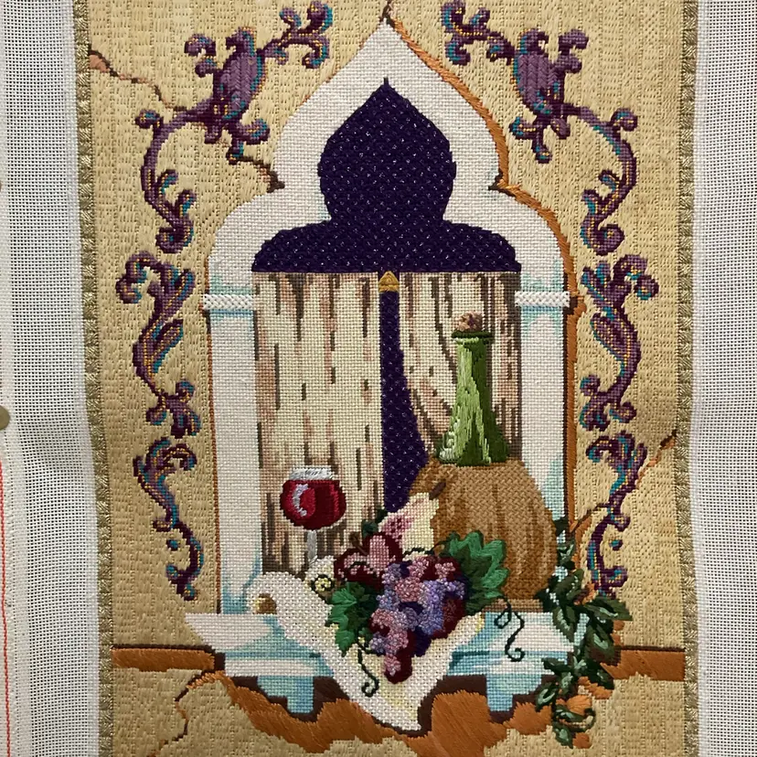 “Italia” Needlepoint Unframed Canvas Designed By Sandra Gilmore