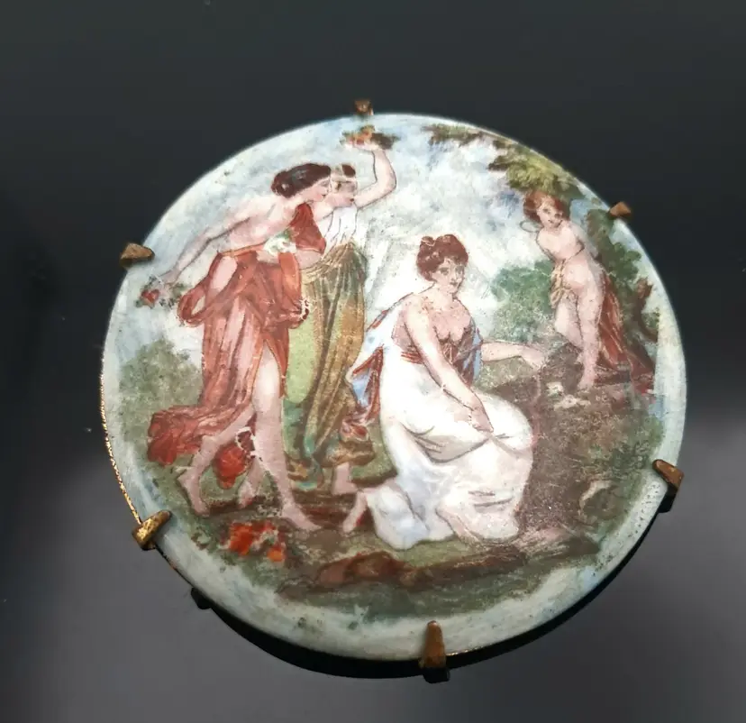Antique Ladies in Garden Pin
