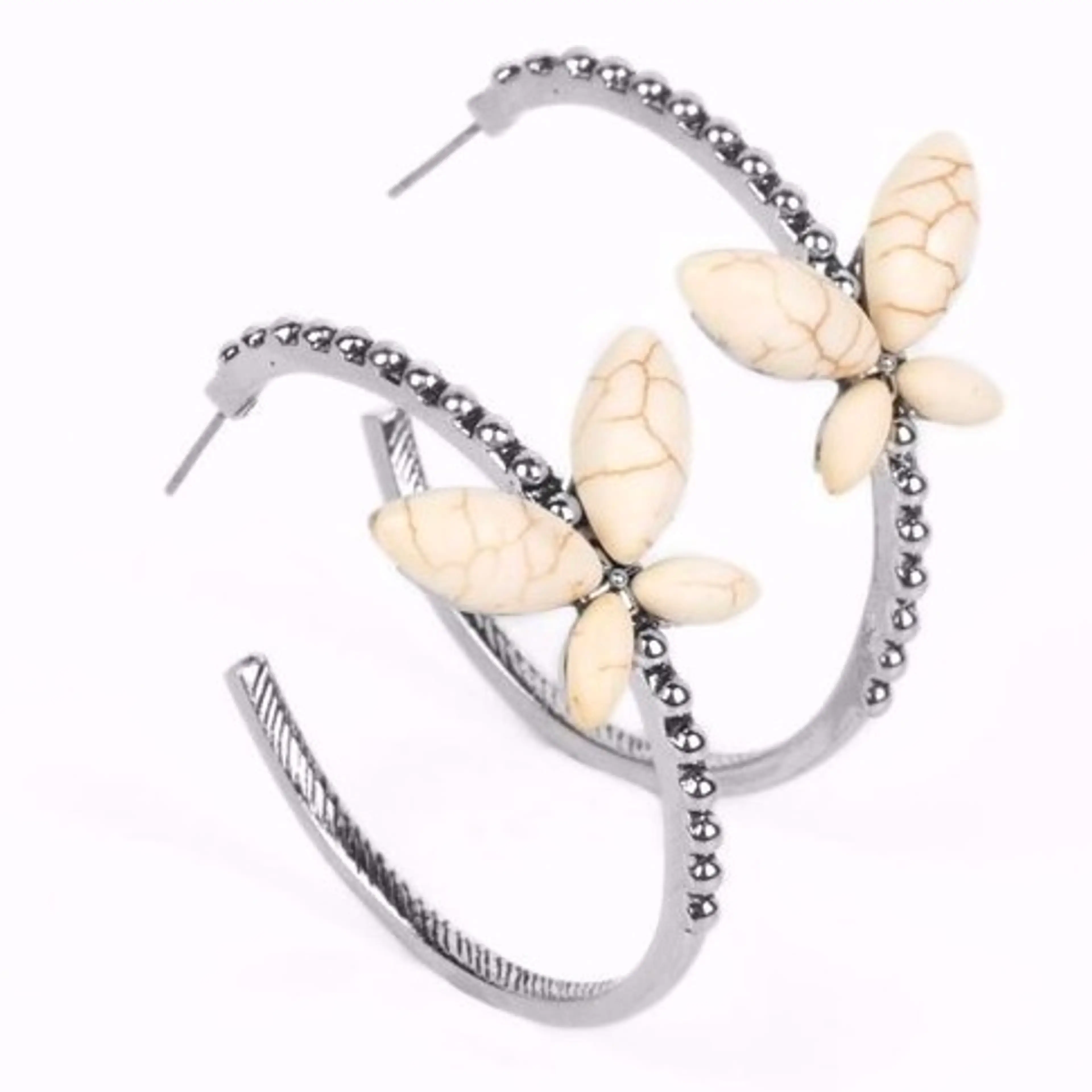 Butterfly Charm Hoop Earrings