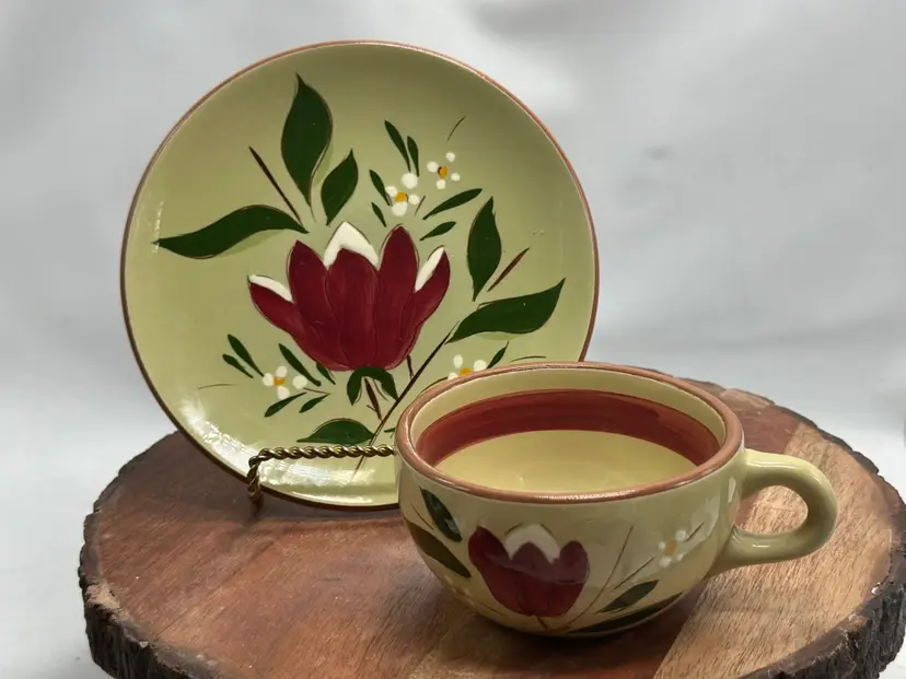 Vintage Stangl Pottery Magnolia Cup And Snack Plate