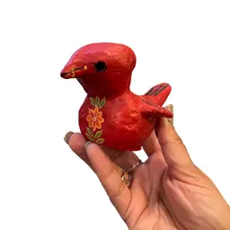 Red Mexican Clay Folk Art Bird