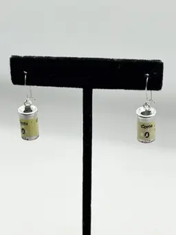 Vintage Coors beer drink can dangle earrings