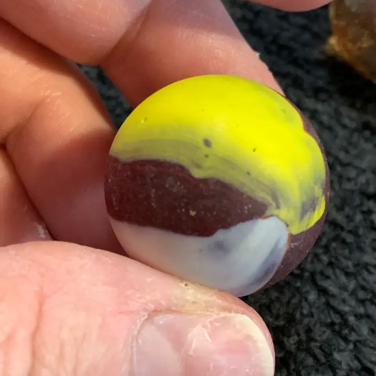 Red w/Yellow & White Swirl Glass Marble 1-Inch #5