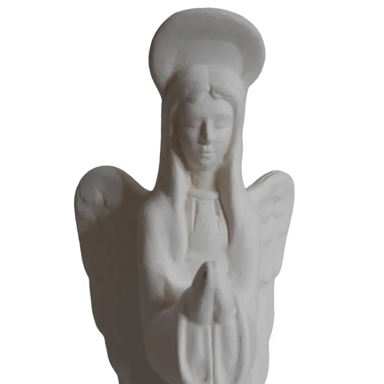 Tall Skinny Ceramic Bisque Angel 16.5” ready to paint or use as is Estate Find