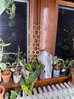 Base + 2 extensions - Modular Honeycomb Trellis - Matte Light Brown