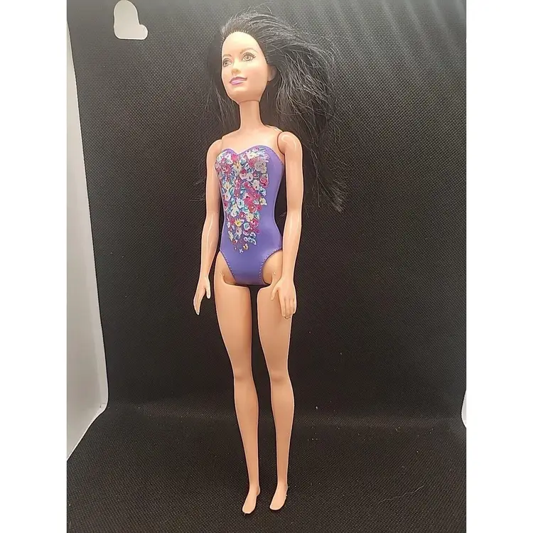 Barbie WATER PLAY BEACH RAQUELLE Doll Purple Flower Print Swimsuit 2015