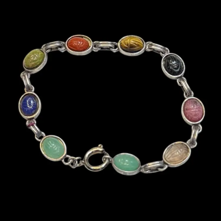 Gemstone Scarab Bracelet