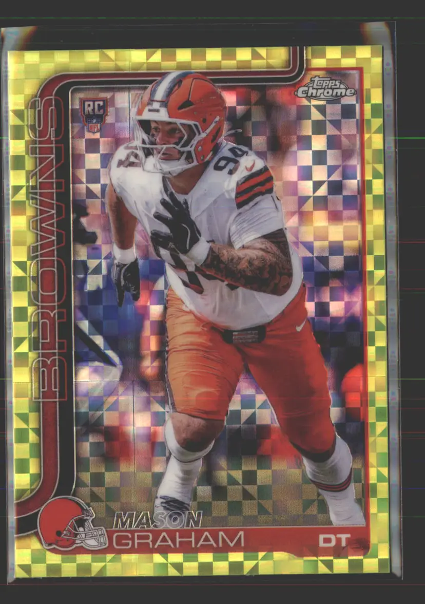 Mason Graham 2025 Topps Chrome Lime Green X-Fractor #302 - (142) - Cleveland Browns