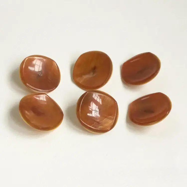 Vintage Orange Marbled Swirl Celluloid Plastic Jacket Coat Shank Buttons