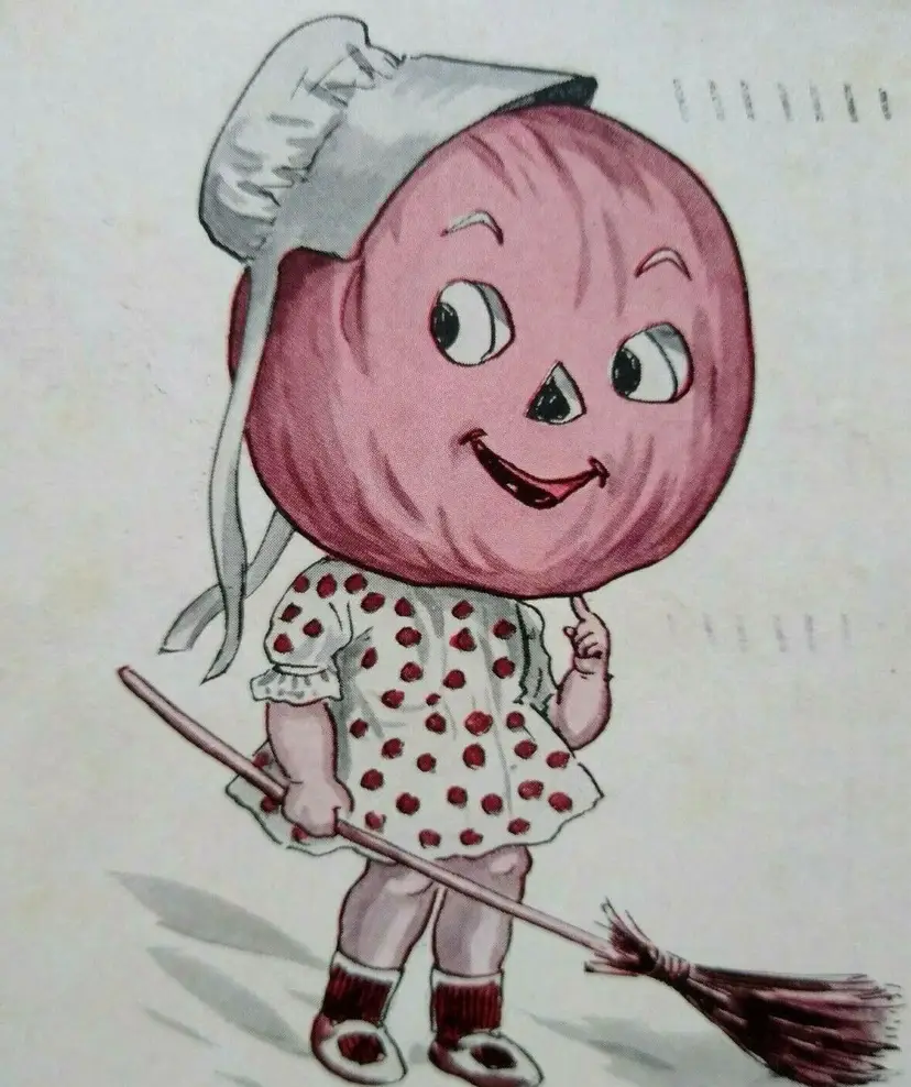 Halloween Fantasy Postcard Strange Humanized Dressed Goblin Girl TP Co 866 1914