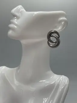 Crescent Moon VTG Earrings Marked 925 ND Norwegian Celestial