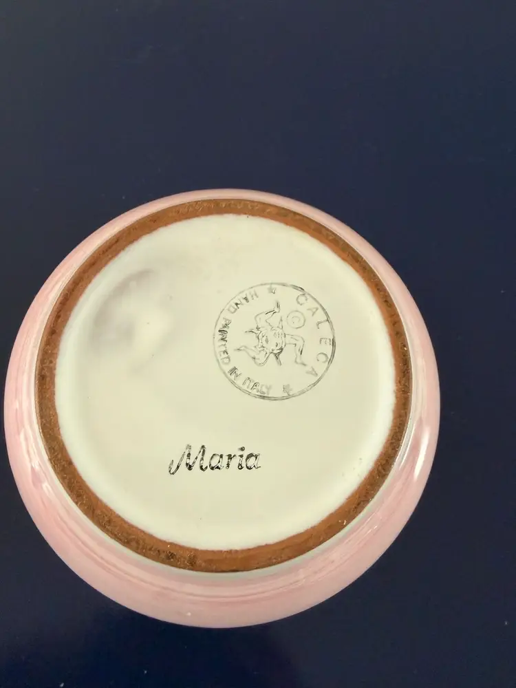 Pink Garland Caleca Hand Painted Lidded Bowl