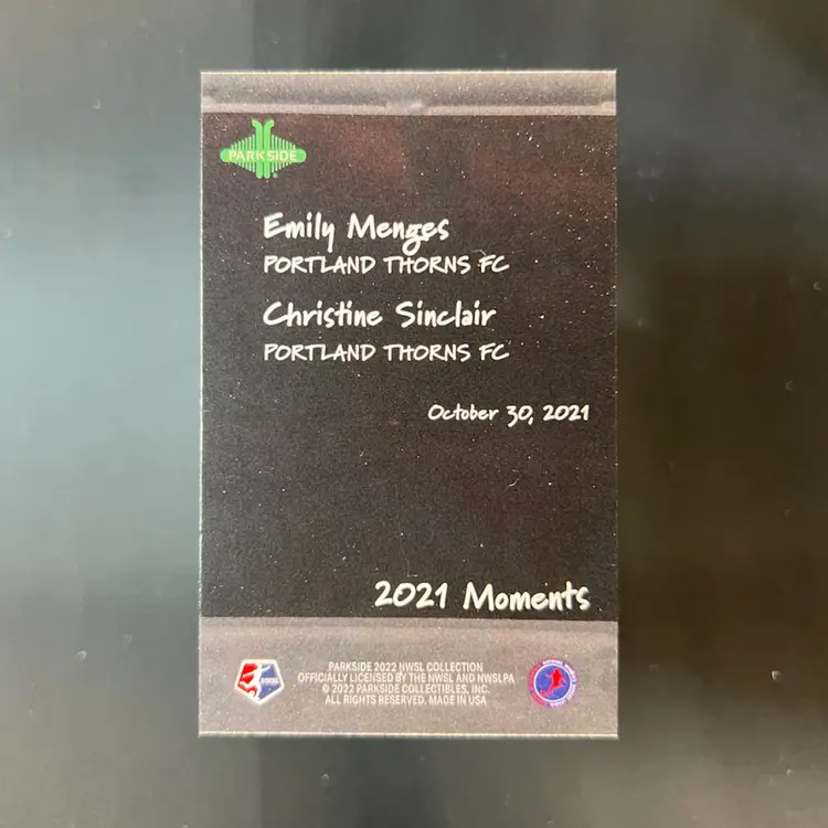 2022 Parkside NWSL Moments Portland Thorns Soccer Card