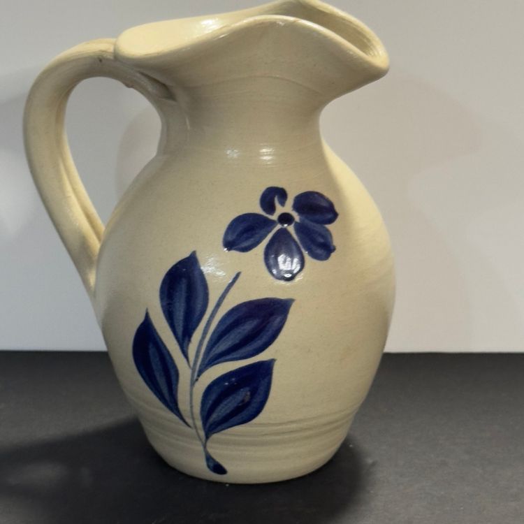 #1075 Williamsburg Pottery , Salt Glazed Pitcher