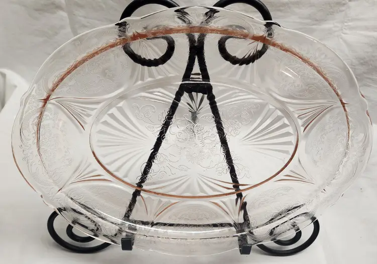 Hazel-Atlas Pink Depression Glass Oval latter