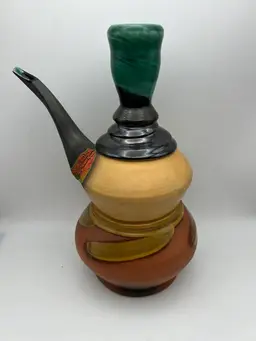 Handmade Decorative Colorful Ceramic Teapot, Artistic Pottery; Signed