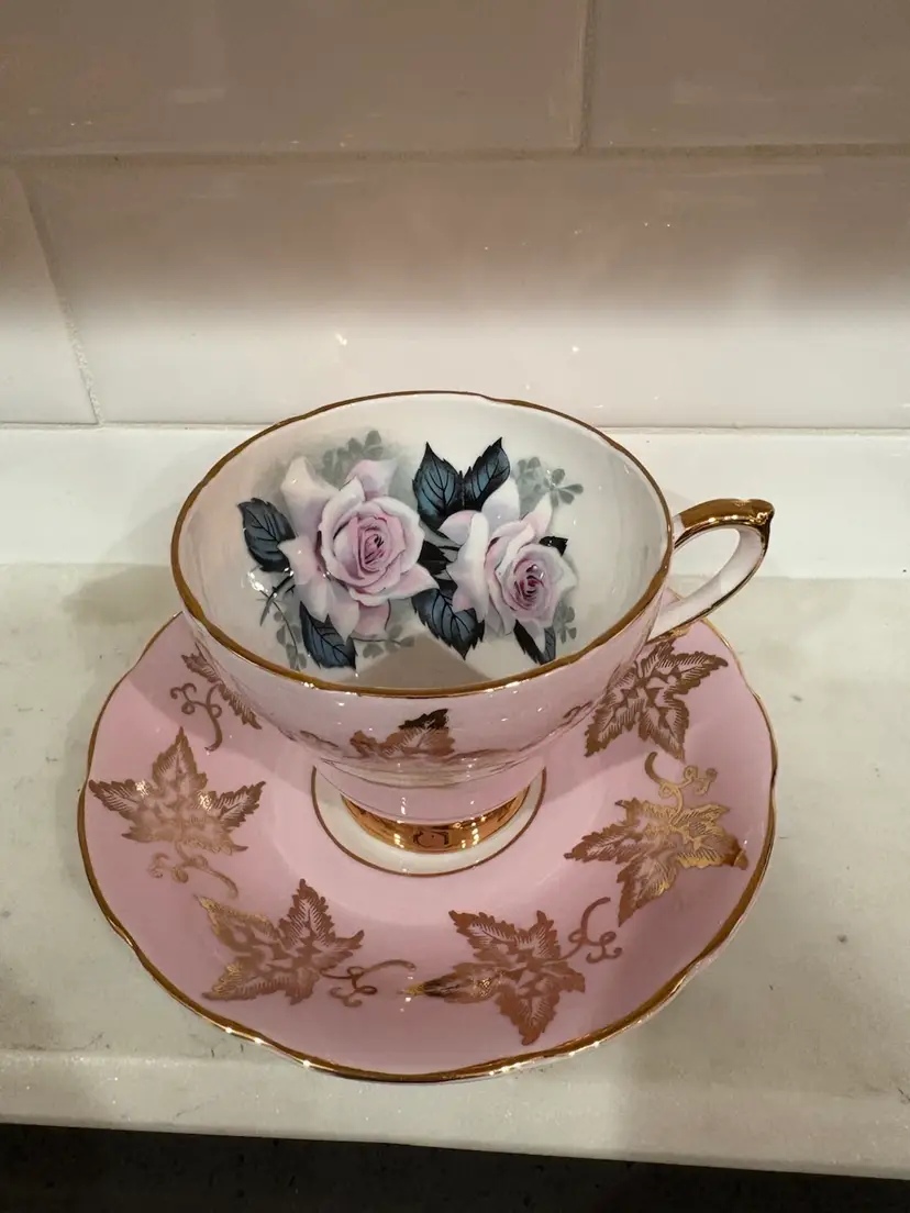 Vintage Paragon Pink Rose Gold Cup Saucer England