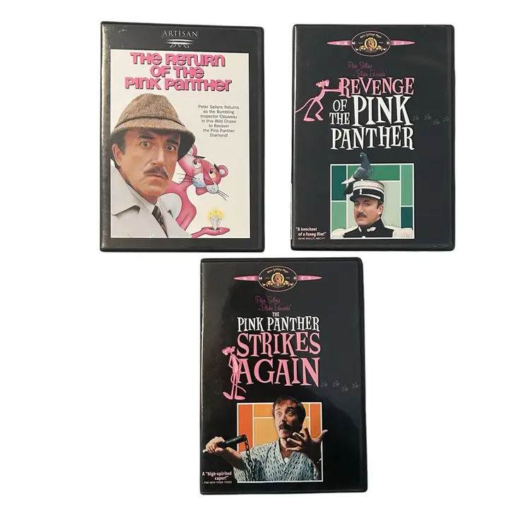 3 DVD Pink Panther Bundle Peter Sellers Classic Comedy Movies.