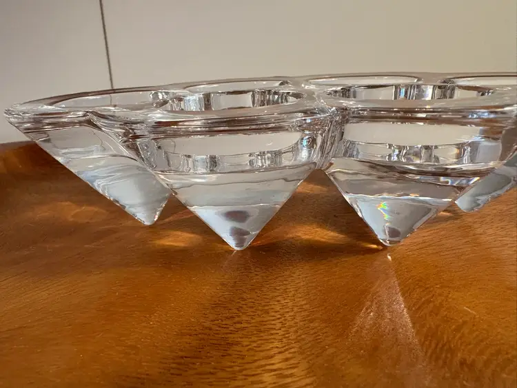 MCM Art Glass Honeycomb Tea Lite Candle Holder