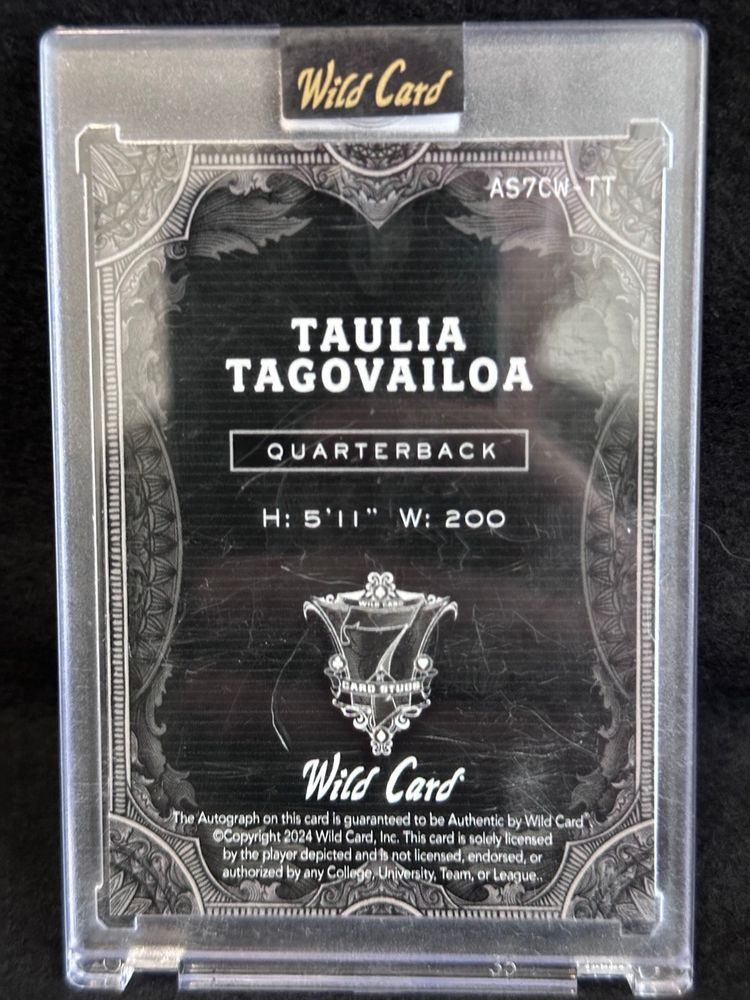 Taulia Tagovailoa Wild Card Auto /3 Green Wave
