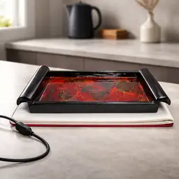 Handcrafted Decorative Tray w/ Abstract Resin Art Design, 11.25'" x 6"