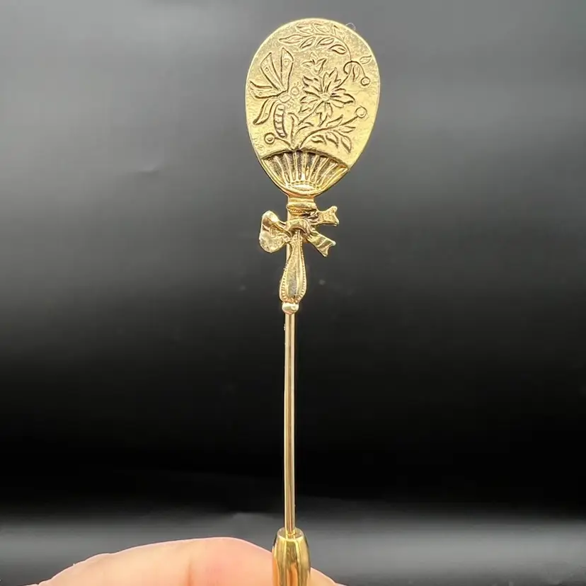 Golden Fan Stick Pin Not Marked