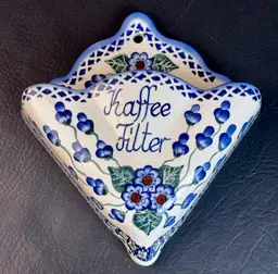 Polish Pottery Coffee Filter Holder Hand Painted