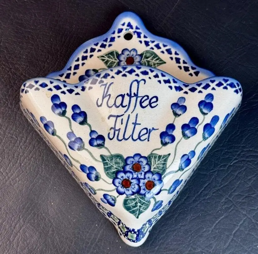 Polish Pottery Coffee Filter Holder Hand Painted
