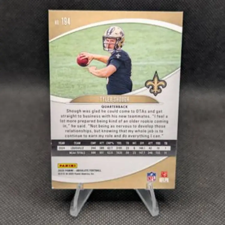 Tyler Shough 2025 Panini Absolute Rookie Card RC #194 - New Orleans Saints