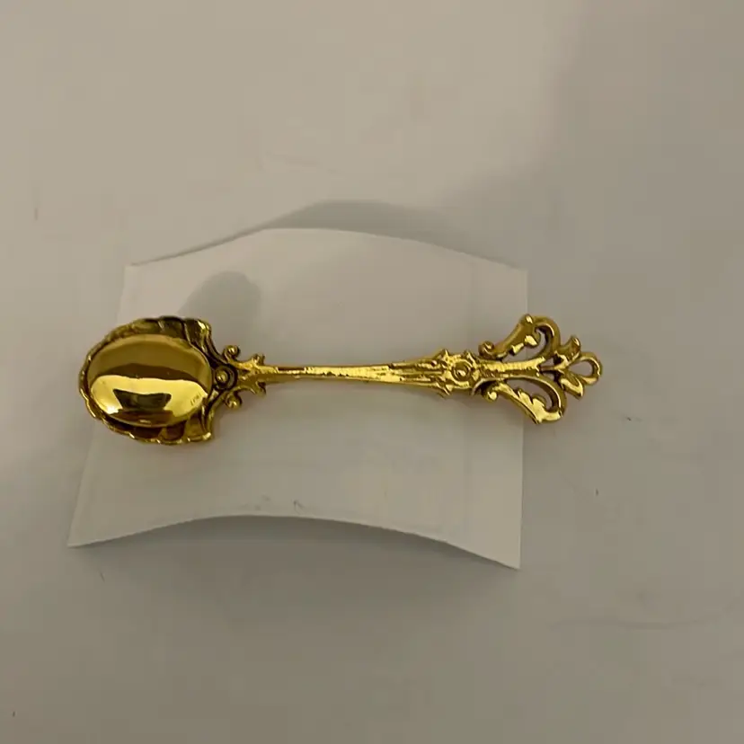 #482 Gold Spoon Pin Marked ART