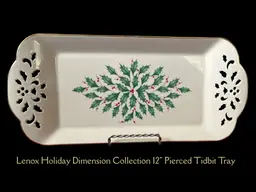 Lenox Holiday Dimension Collection 12" Pierced Tidbit Tray
