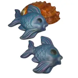 Pair of Chalkware Mid Century Fish - Kitschy Cute! No Chips