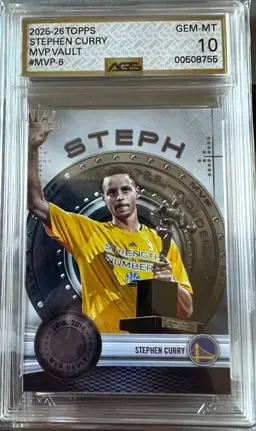 Stephen Curry 2025-26 Topps MVP Vault #MVP-6 AGS 10